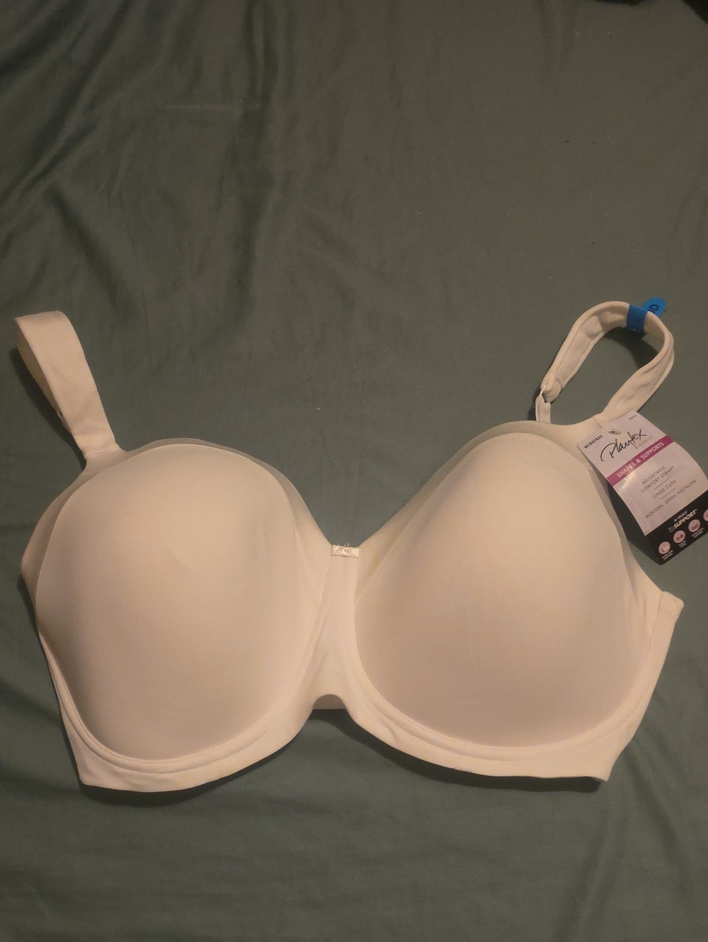 Playtex Secrets White 38DDD Full Coverage Wirefree Bra NWT
